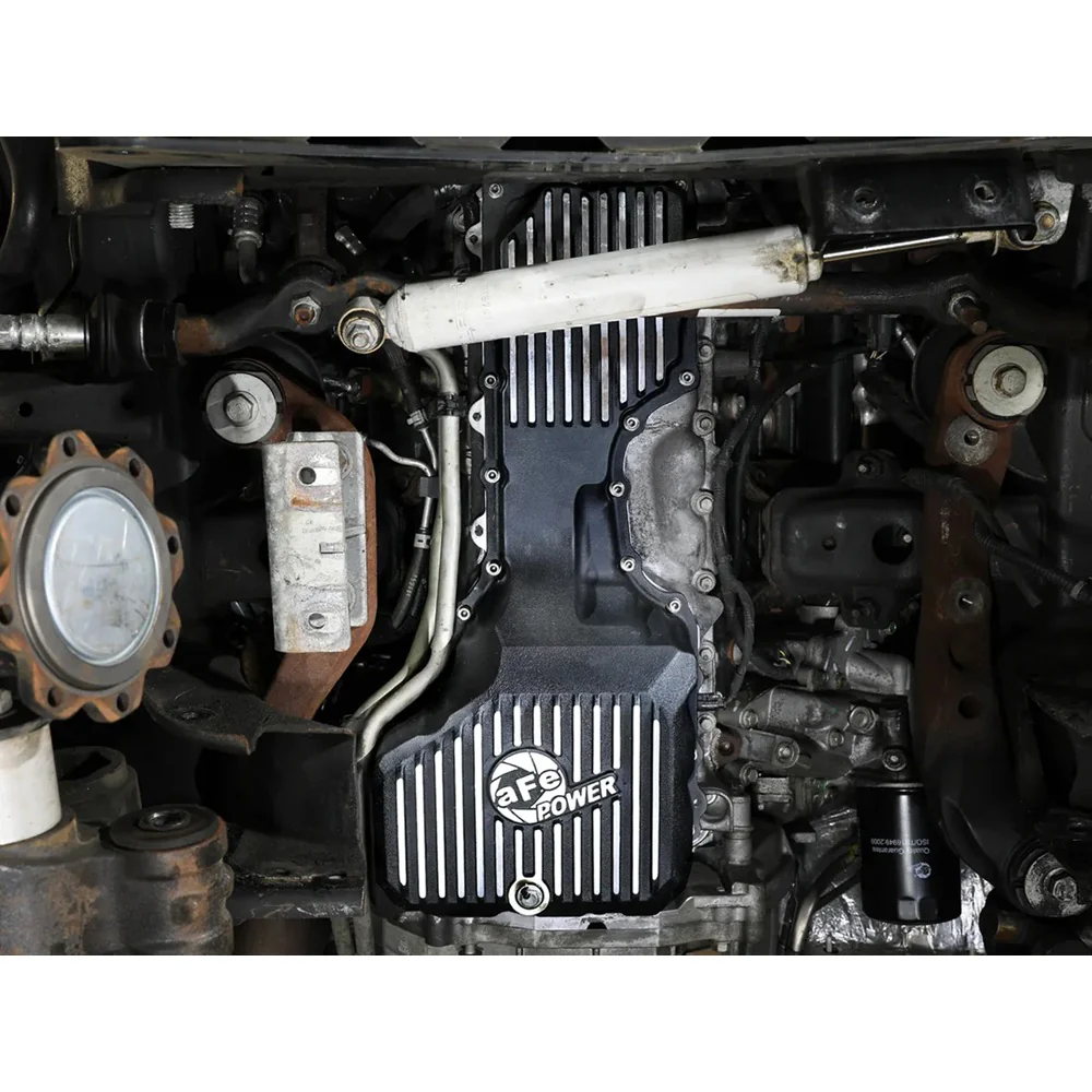 AFE Power Pro Series Engine Oil Pan Black With Machined Fins 17-19 GM 6.6L Duramax L5P - Image 9