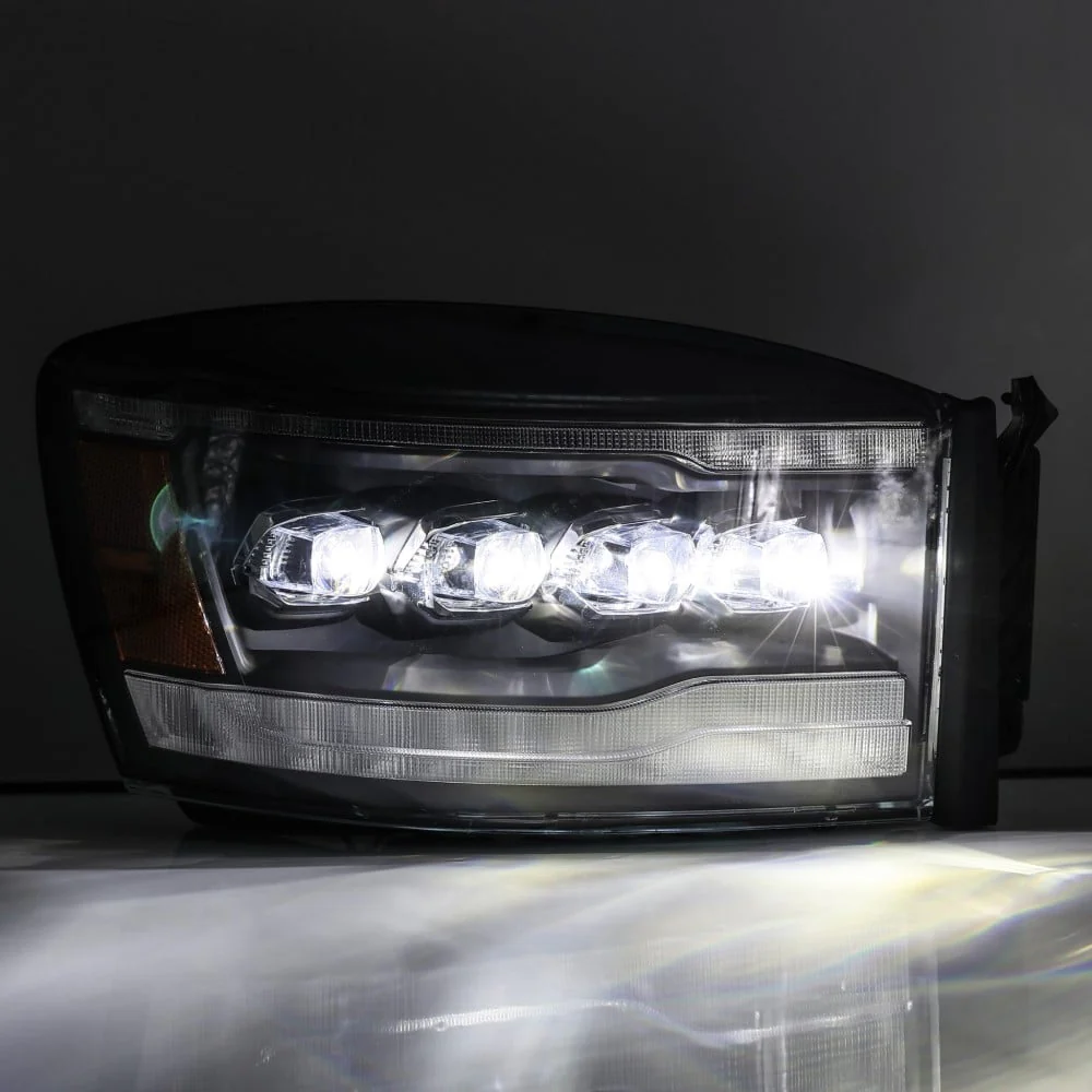 Alpharex NOVA-Series Matte Black LED Projector Headlights 06-09 Ram 5.9L/6.7L Cummins - Image 4
