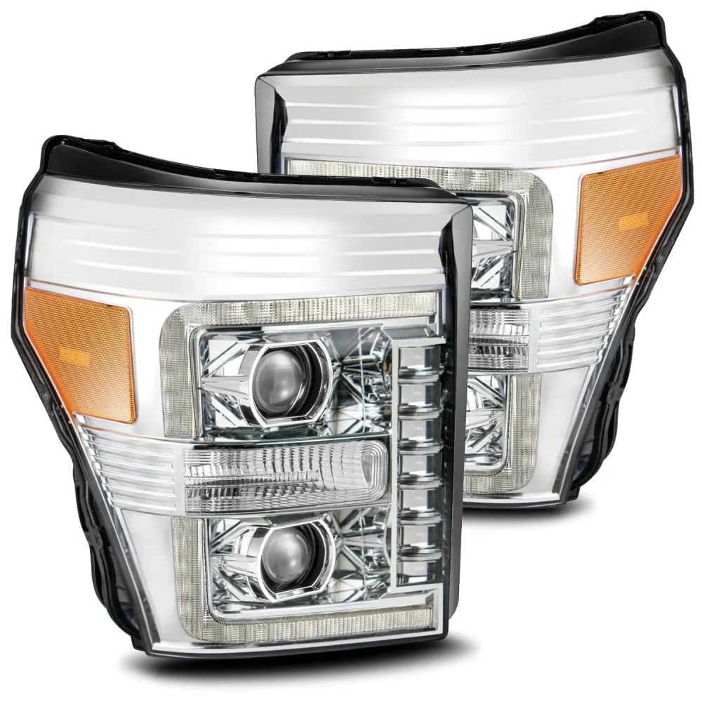 Alpharex PRO-Series Chrome Projector Headlights 11-16 Ford 6.7L Powerstroke