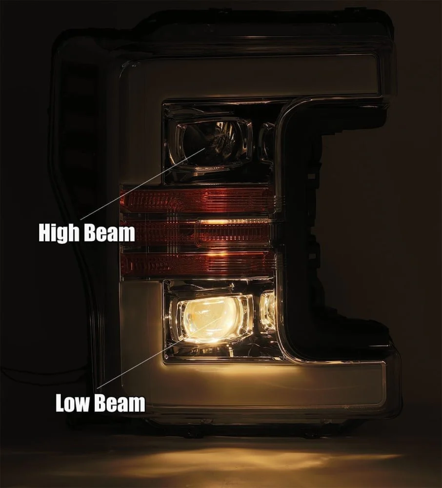 Alpharex PRO-Series Jet Black Projector Headlights 17-19 Ford 6.7L Powerstroke - Image 5