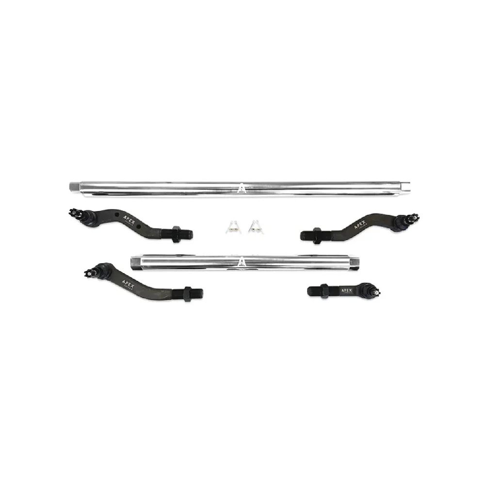 Apex Chassis KIT125 2.5 Ton Tie Rod and Drag Link Assembly - Polished Aluminum 18-23 Jeep Wrangler JL JT - Image 2