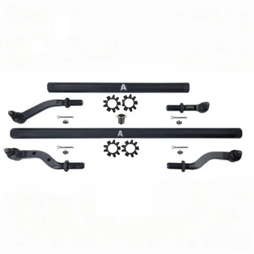 Apex Chassis 2.5 Ton Tie Rod and Drag Link Assembly - Black Aluminum 18-25 Jeep Wrangler JL / Gladiator JT