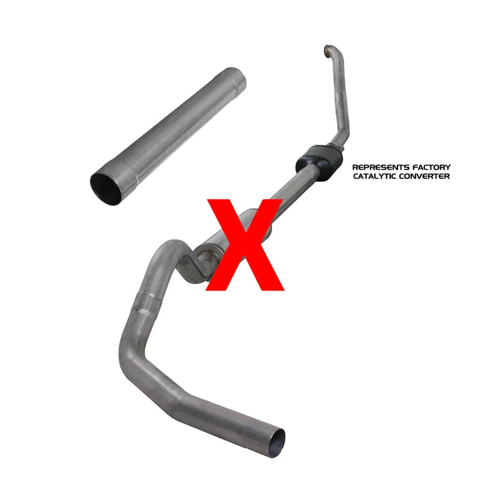 Diamond Eye 4" Aluminized Turbo Back Single w/ Stock Cat 94-97 7.3L Ford PowerStroke K4306A - Image 2