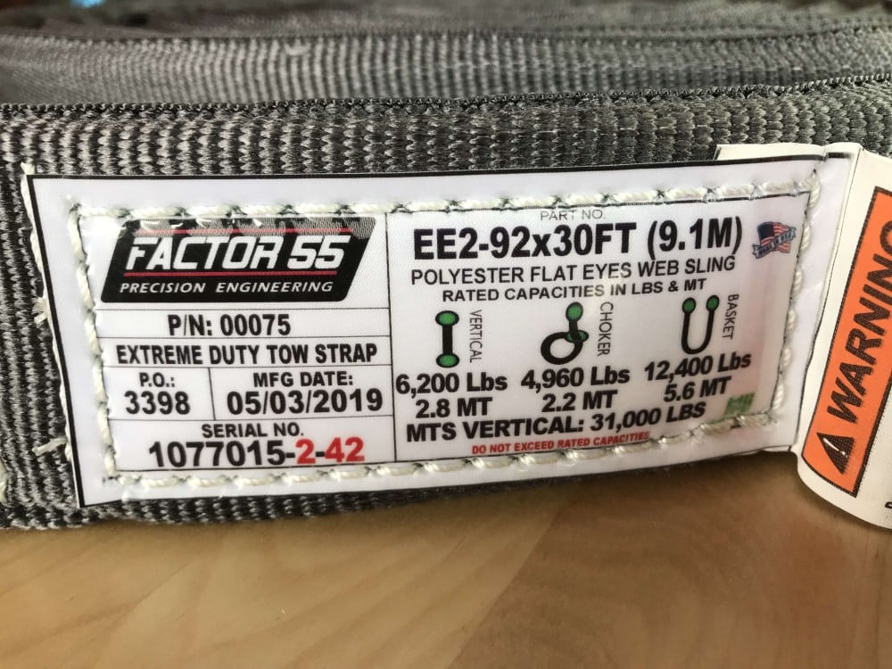 Factor 55 Extreme Duty Tow Strap - Image 5