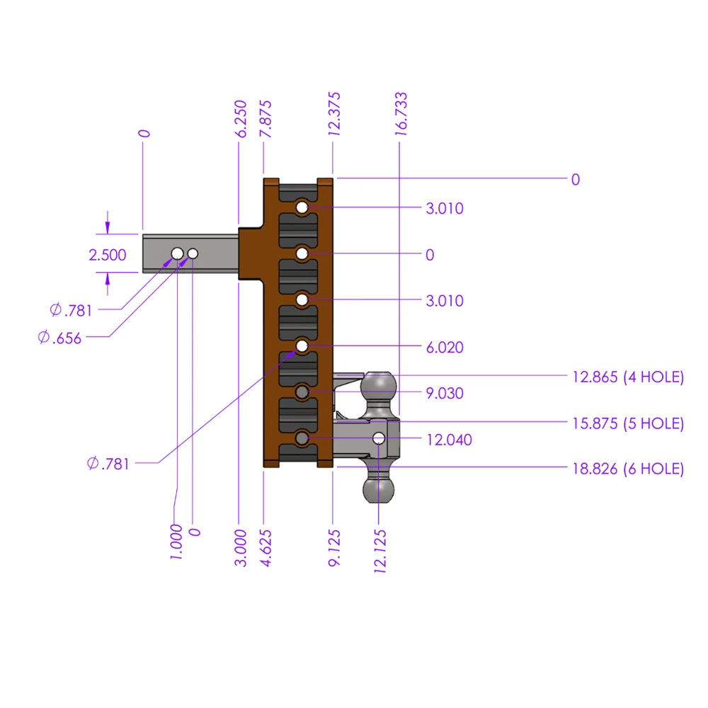 Gen-Y Hitch Mega-Duty 32K Drop Hitch 2.5" Shank With Dual-Ball - 6" / 9" / 12" Offset Drop - Image 11