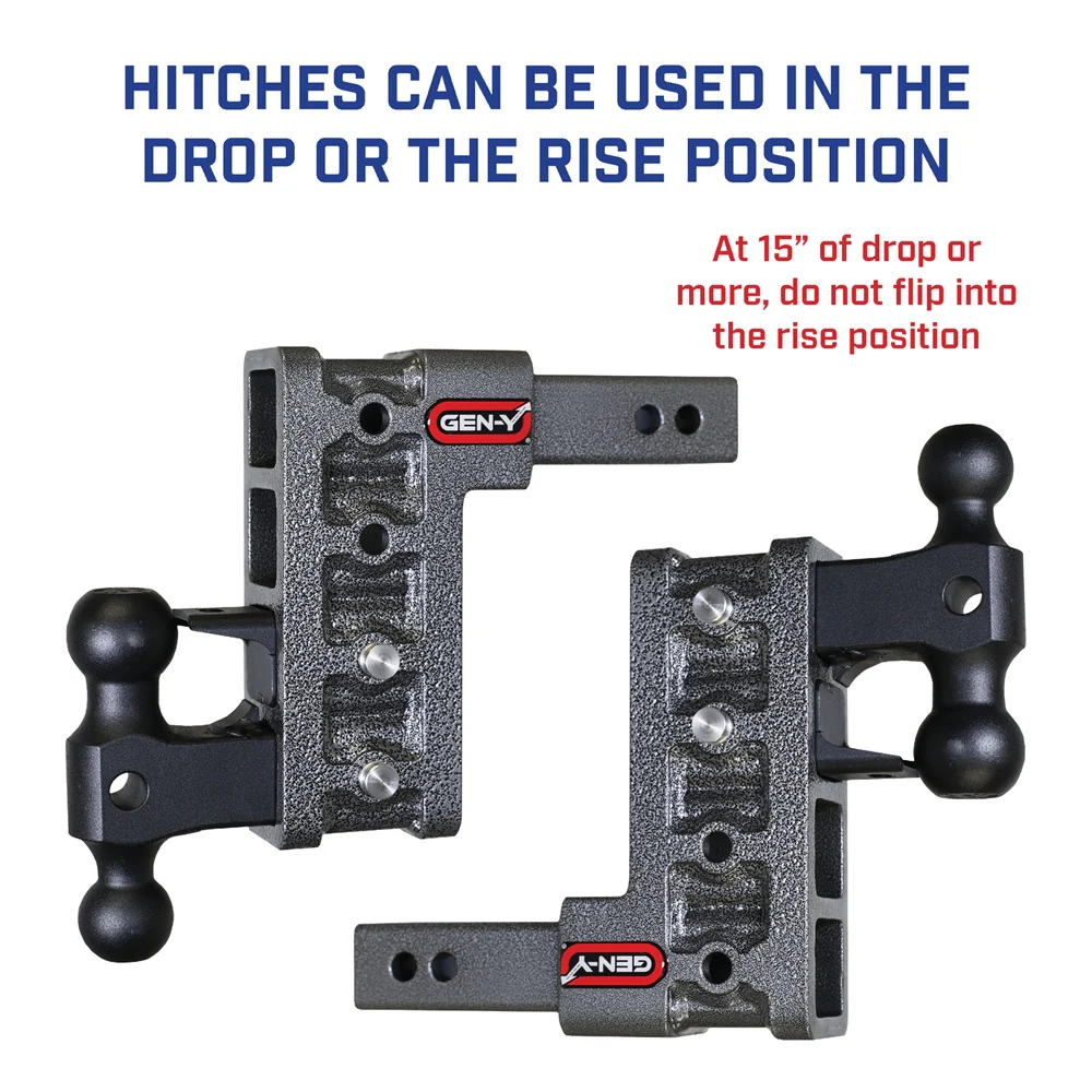 Gen-Y Hitch Mega-Duty Series 21K Drop Hitch 2.5" Shank With Dual-Ball - 6" / 9" / 12" Drop - Image 6