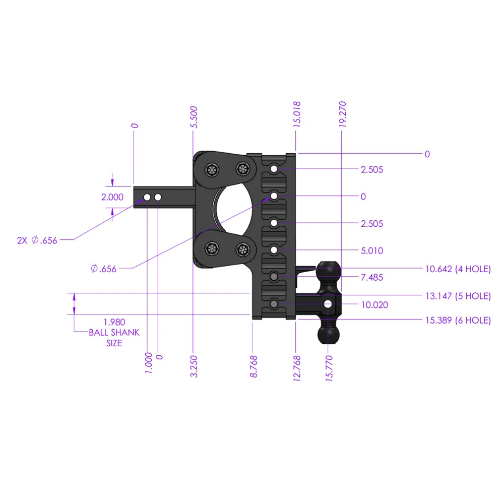 Gen-Y Hitch The Boss 10K Drop Hitch – 2" Shank With Dual-Ball – 5" / 7.5" / 10" Drop - Image 7