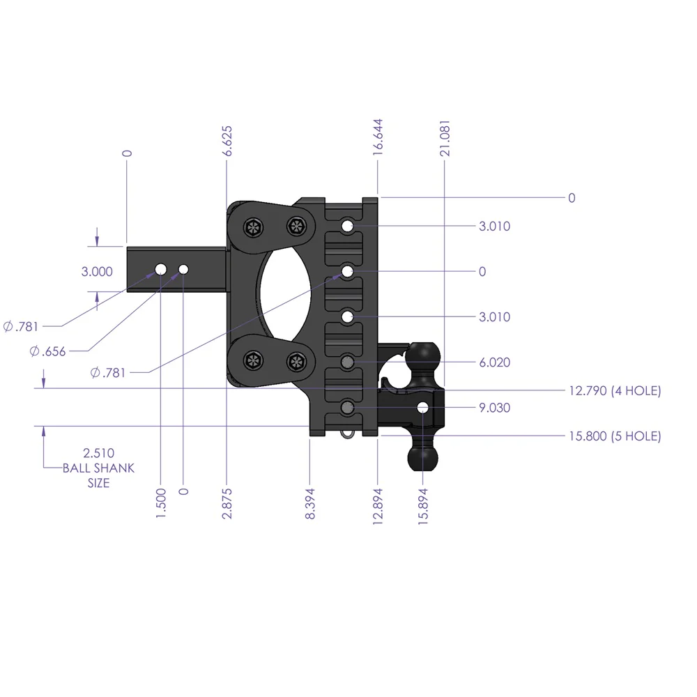 Gen-Y Hitch The Boss 32K Drop Hitch 2.5" Shank With Dual-Ball - 6" / 9" Drop - Image 7