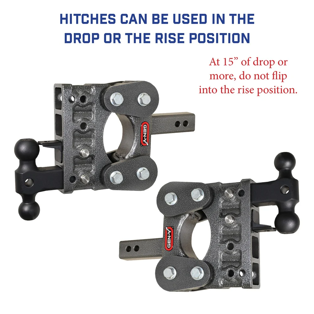 Gen-Y Hitch The Boss 32K Drop Hitch 3" Shank With Dual-Ball Hitch - 6" / 9" Drop - Image 5