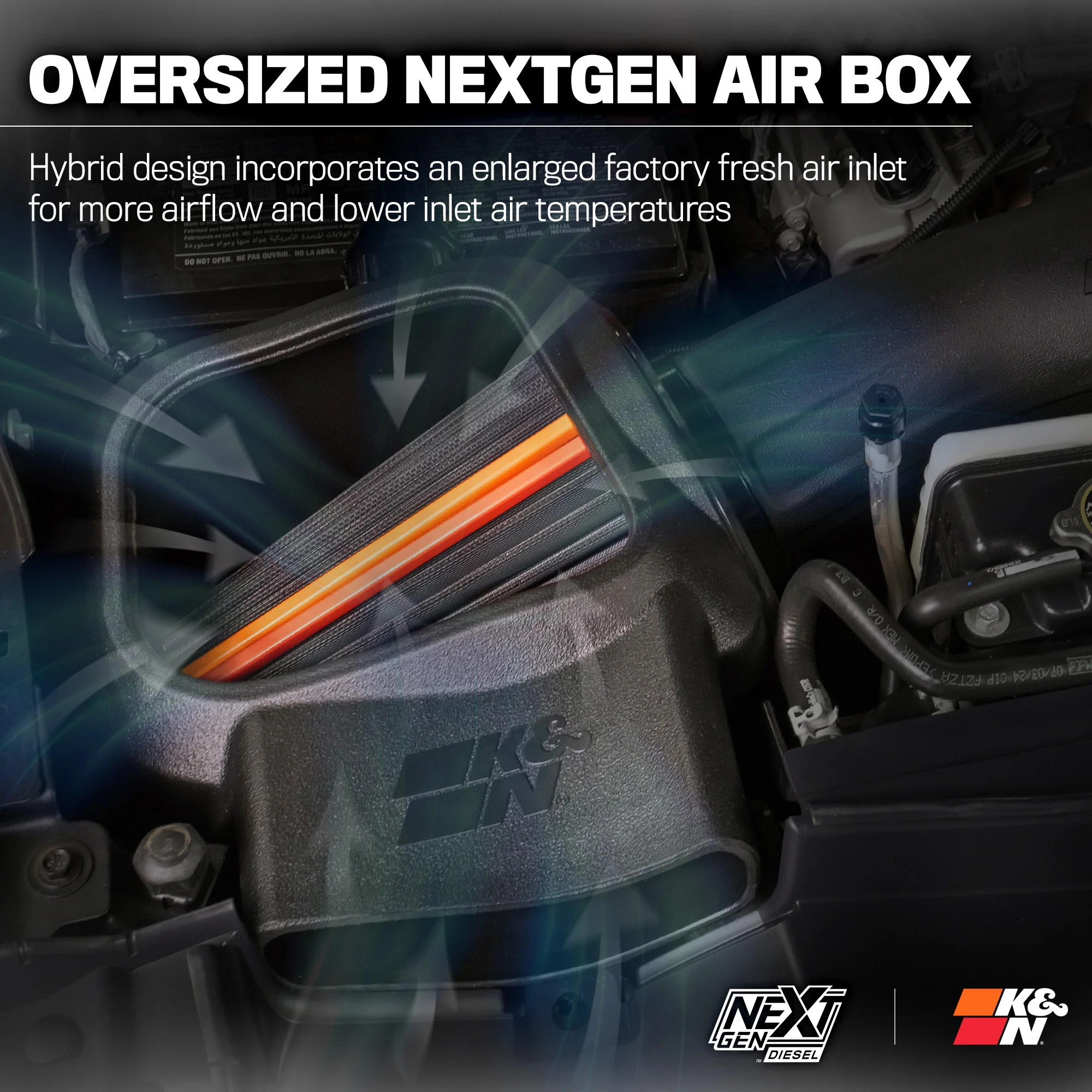 K&N NEXTGEN Dry Flow Cold Air Intake 20-26 Ford F-250/F-350 6.7L Powerstroke - Image 6