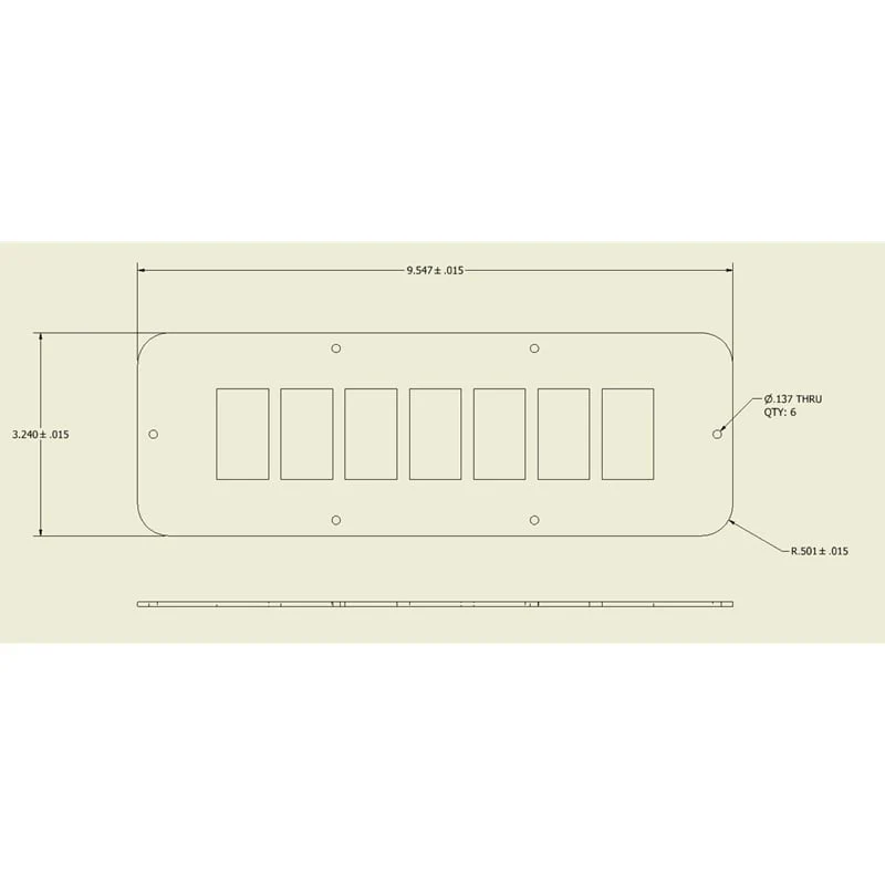 Longhorn Fab Shop Center Console Switch Panel (7 Rocker Switch Cut Outs) 01-07 6.6L GM Duramax - Image 2