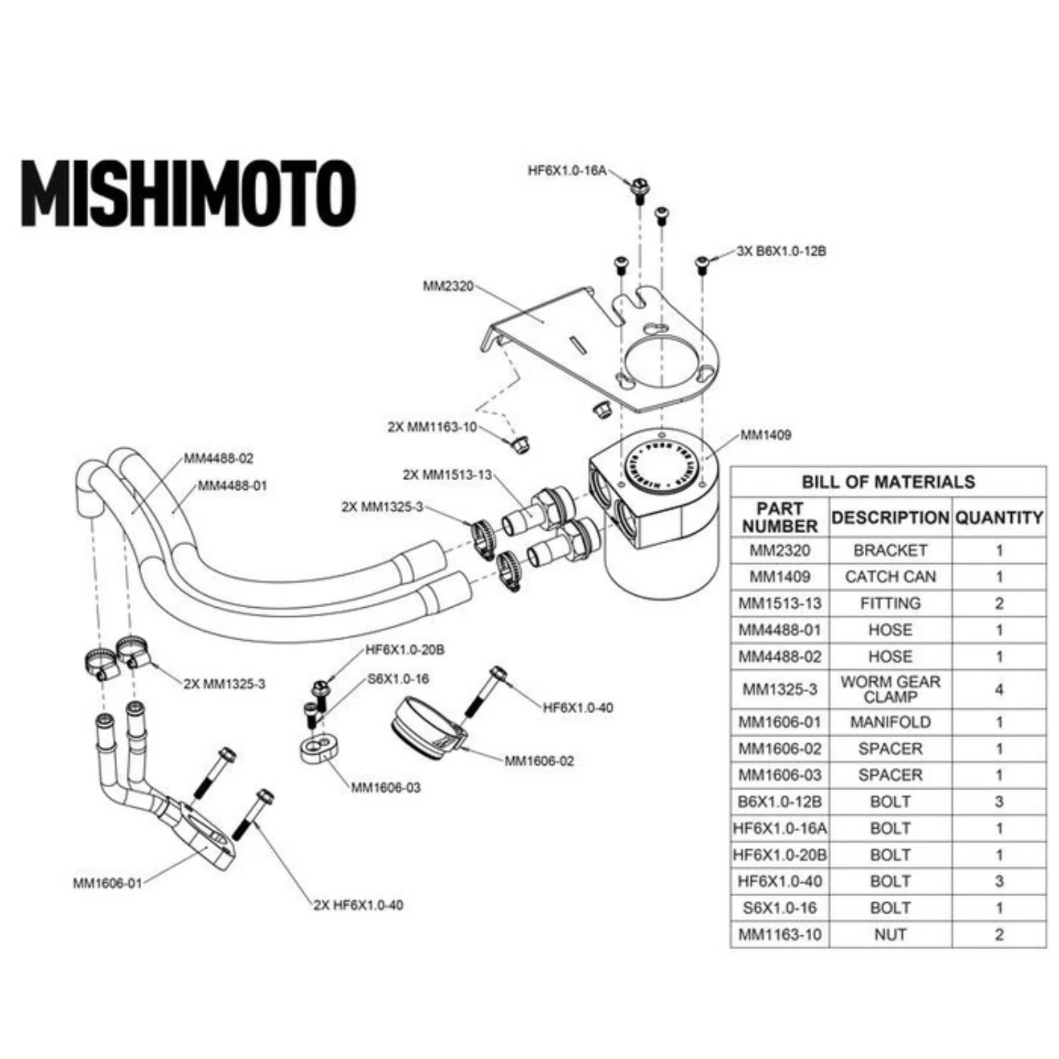 Mishimoto Baffled Oil Catch Can Kit 11-16 Ford 6.7L Powerstroke - Image 7
