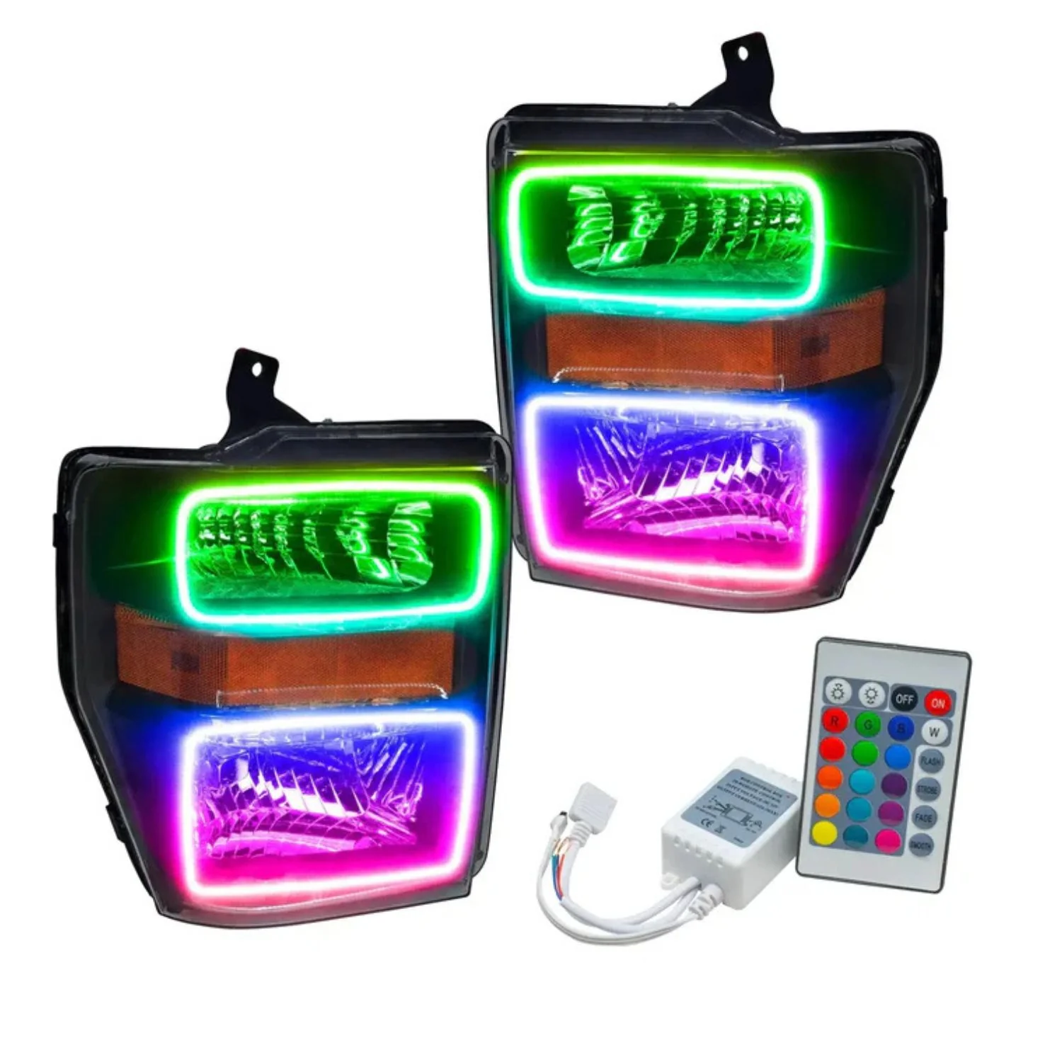 Oracle Lighting Pre-Assembled Black Headlights with LED Halo 08-10 Ford F-250/F-350 Super Duty - Image 3