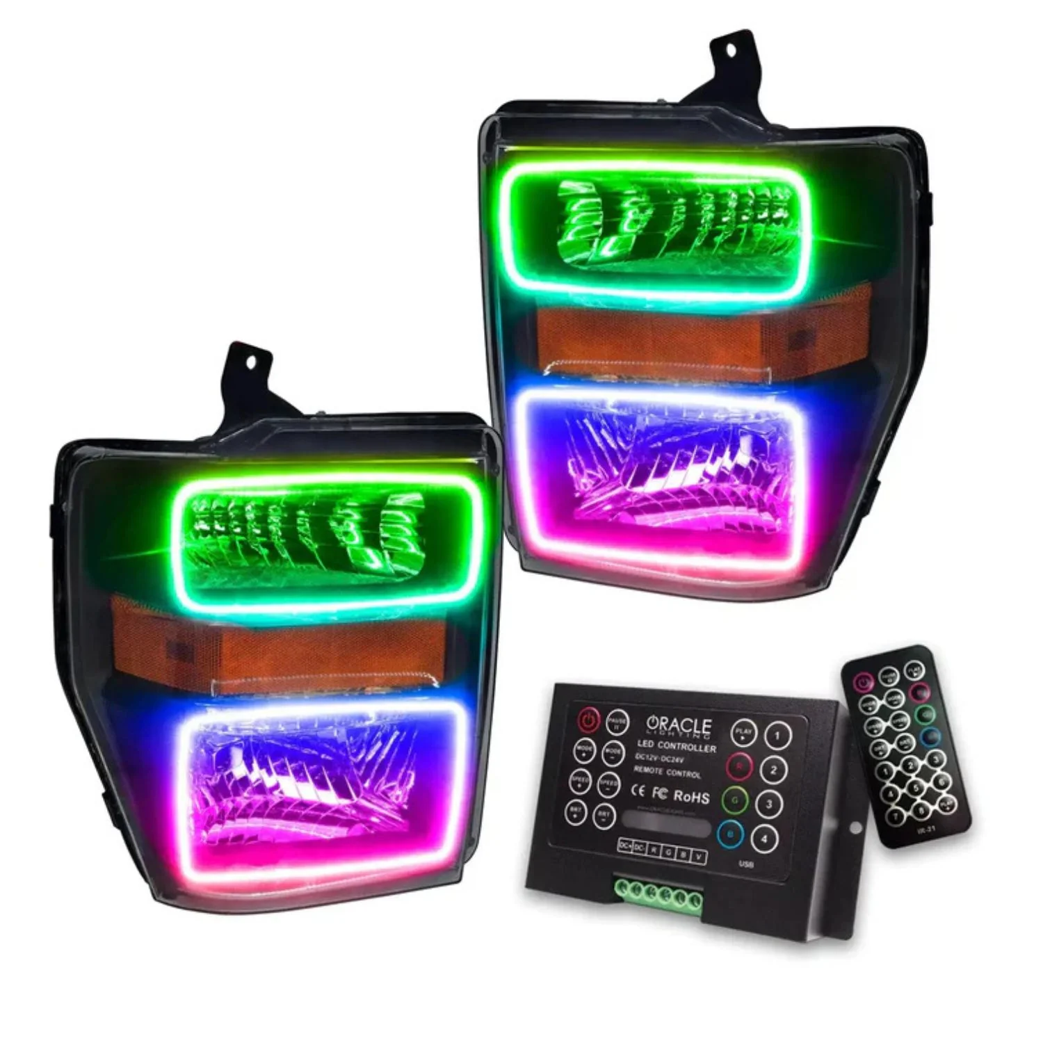 Oracle Lighting Pre-Assembled Black Headlights with LED Halo 08-10 Ford F-250/F-350 Super Duty - Image 5