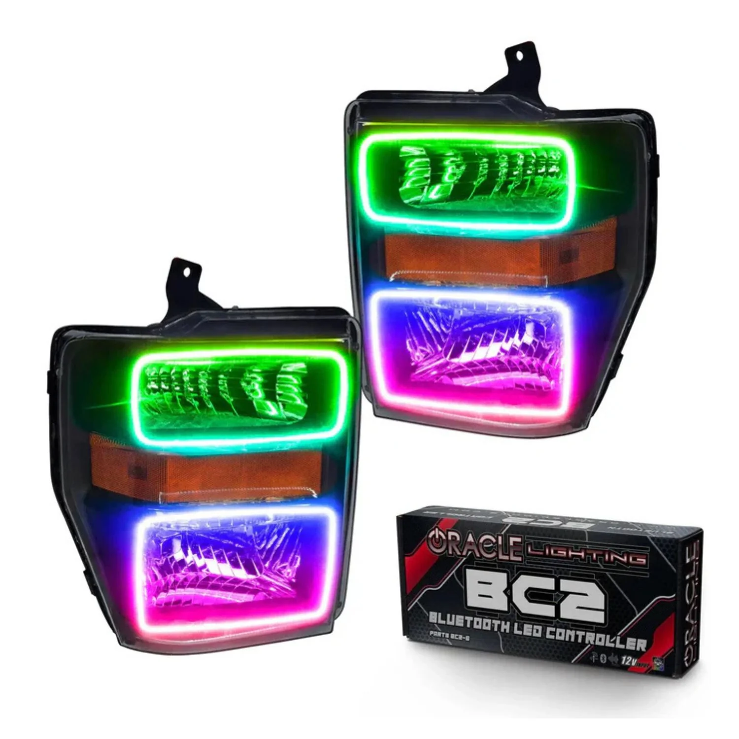 Oracle Lighting Pre-Assembled Black Headlights with LED Halo 08-10 Ford F-250/F-350 Super Duty - Image 6