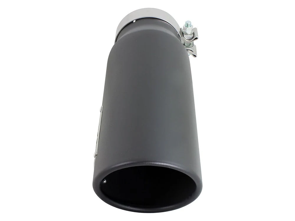 AFE Black Stainless Steel Rolled Angle Cut 4" x 5" x 15" Exhaust Tip - Image 3