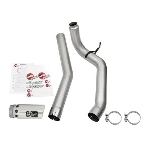 AFE Large Bore HD 4" Stainless Exhaust w/ Polished Tip 16-19 Nissan Titan XD 5.0L Cummins - Image 6