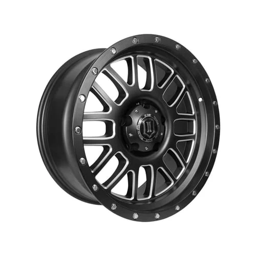 ICON Alloys 20" ALPHA Satin Black with Milled Windows Wheel 8x180 Bolt Pattern - Image 4
