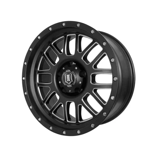 ICON Alloys 20" ALPHA Satin Black with Milled Windows Wheel 8x6.5 Bolt Pattern - Image 2