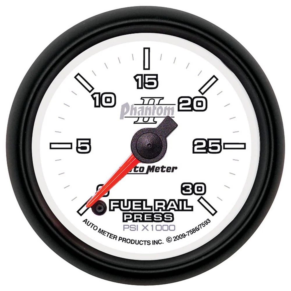 Auto Meter 2-1/16" Phantom II Fuel Rail Pressure Gauge 0-30K PSI - Image 3