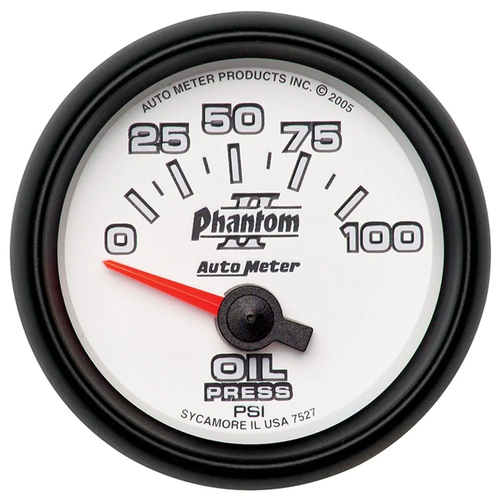 Auto Meter 2-5/8" Phantom II Oil Pressure Gauge 0-100 PSI - Image 3