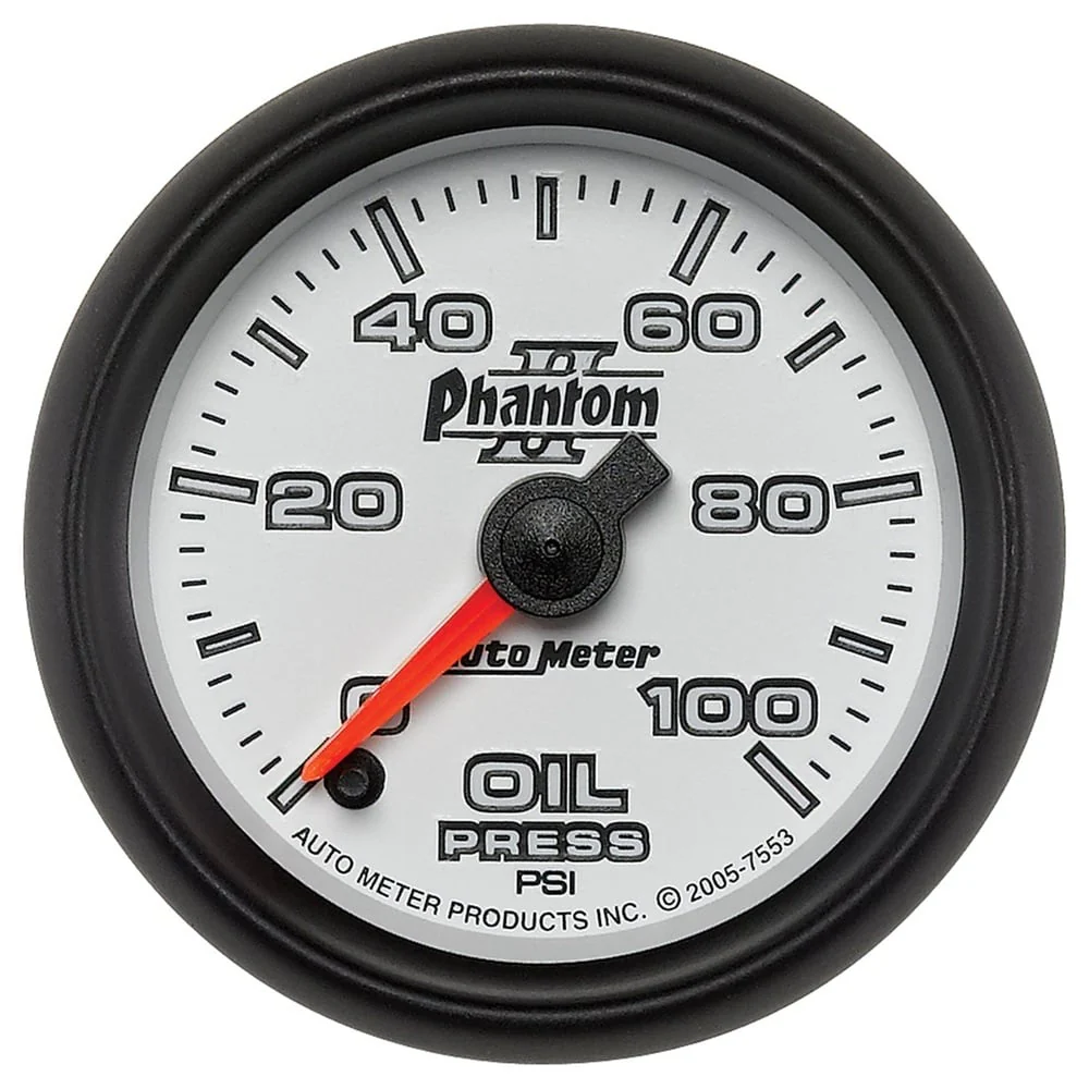 Auto Meter 2-5/8" Phantom II Oil Pressure Gauge 0-100 PSI - Image 4