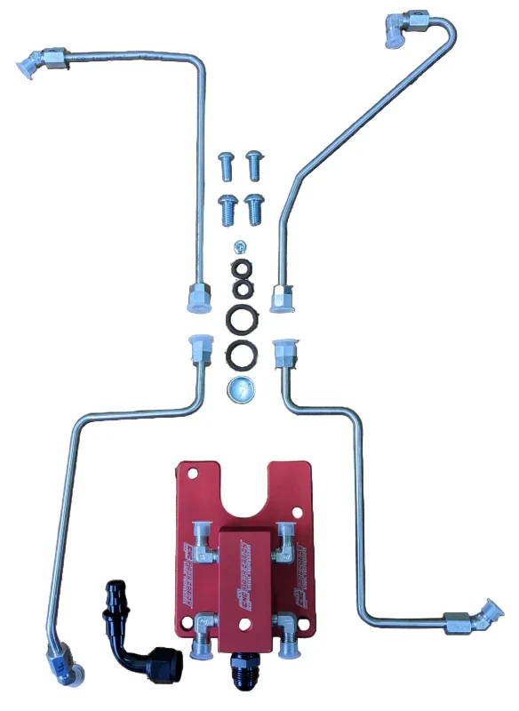 CNC Fabrication High Flow 4 Line Fuel Feed Kit & Fuel Bowl Delete 94-Early 99 Ford 7.3L Powerstroke - Image 4