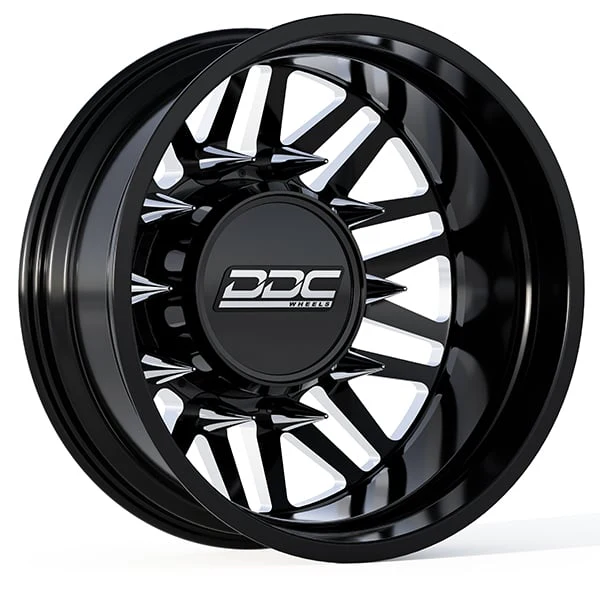 DDC Black/Milled Aftermath 20"x 8.25" Wheel Set 05-23 F-350 | 11-14 F-450 | 19-24 Ram 3500 Dually