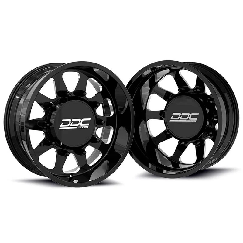 DDC Wheels Forged Black/Milled The Ten 22"x 8.25" Wheel Set 11-23 GM 3500 Dually - Image 2