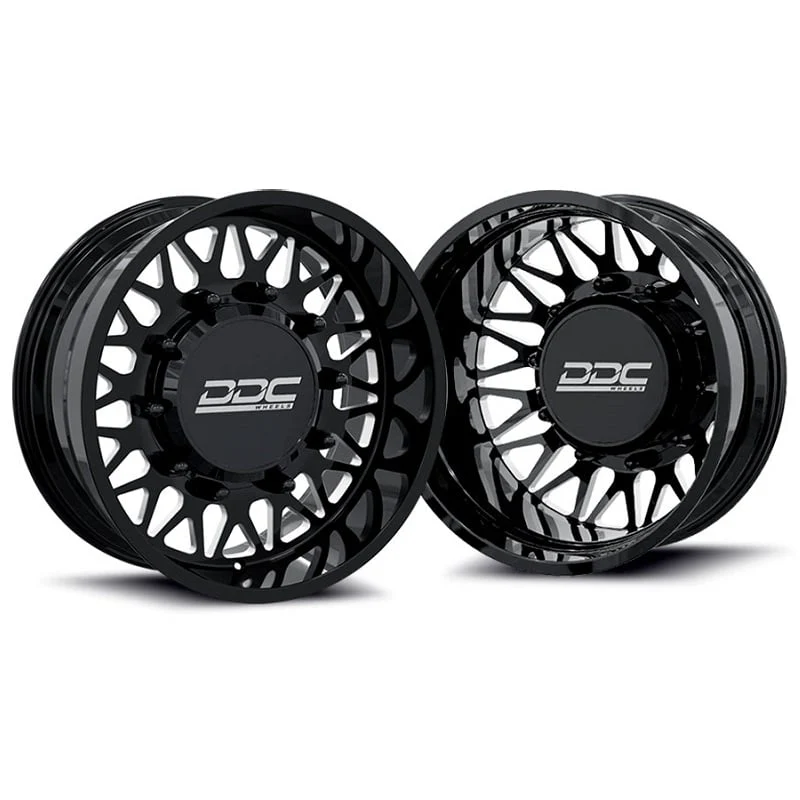 DDC Wheels Forged The Mesh Black/Milled 22"x8.25" Wheel Set 99-04 Ford Superduty F-350 Dually - Image 2
