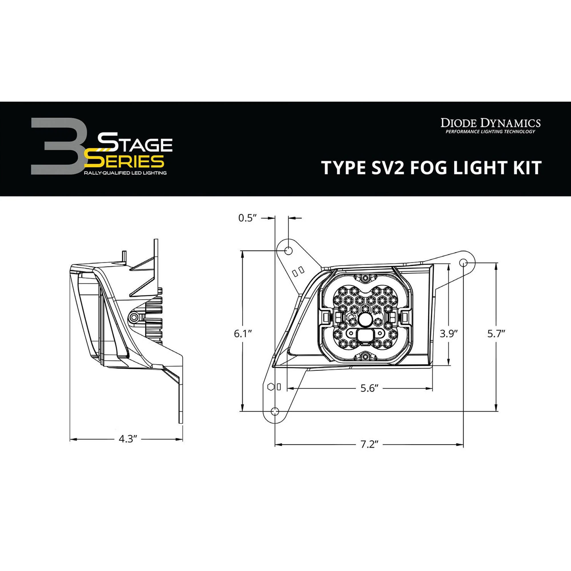 Diode Dynamics SS3 Type SV2 Fog Light Kit with Amber Backlight 19-23 Chevrolet Duramax - Image 6