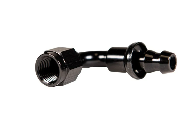 Fleece Performance -6AN 90 Degree to Hose Barb Black Anodized Fitting - Image 3