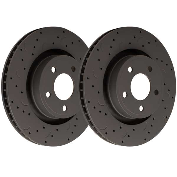 Hawk Performance Talon Cross Drilled & Slotted Front Brake Rotors 03-08 Ram 2500/3500 4WD