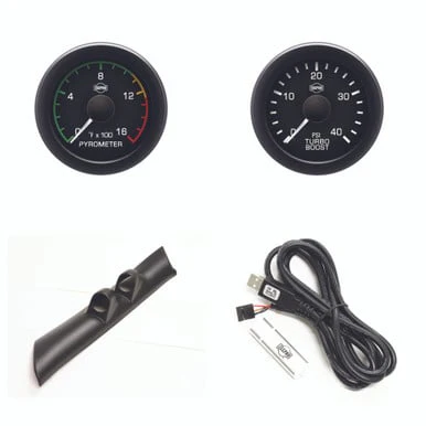 Isspro EV2 Pillar Kit With Pyrometer and Turbo Boost Gauges 99-07 Ford 7.3/6.0L Powerstroke - Image 2