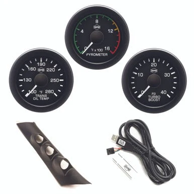Isspro EV2 Pillar Kit With Pyrometer, Boost, and Transmission Temp Gauges 92-97 Ford Superduty - Image 4
