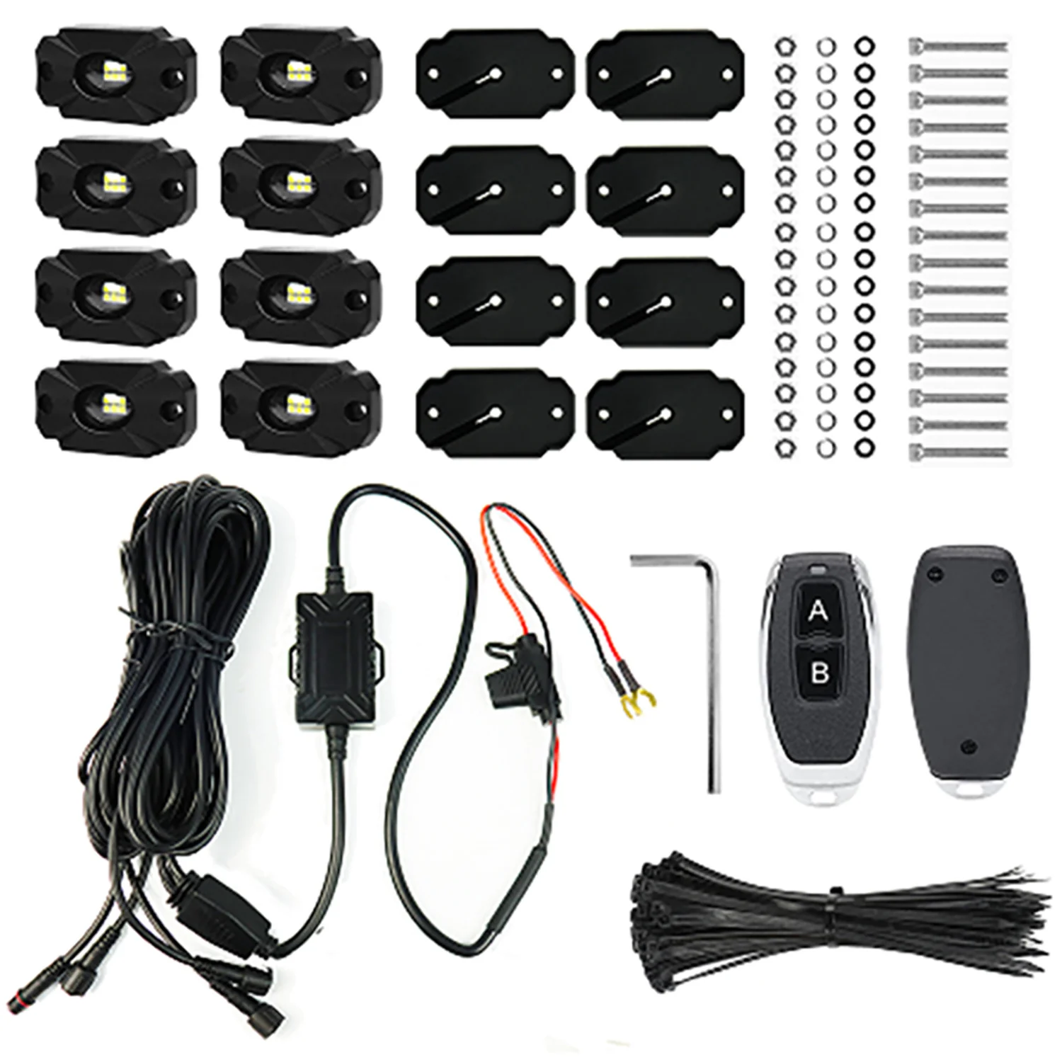 Race Sport Lighting Ultra Bright White LED Rock Crawler Light Kit with Fade / Strobe Patterns - Image 2