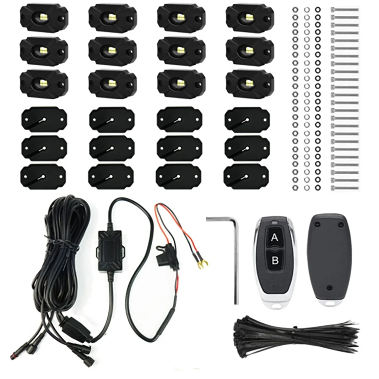 Race Sport Lighting Ultra Bright White LED Rock Crawler Light Kit with Fade / Strobe Patterns - Image 3