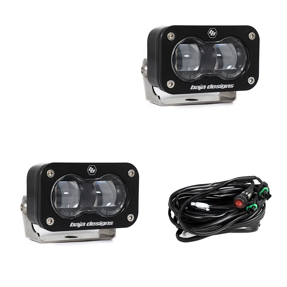 S2 SAE LED Auxiliary Light Pod Pair | Clear Amber - Image 3