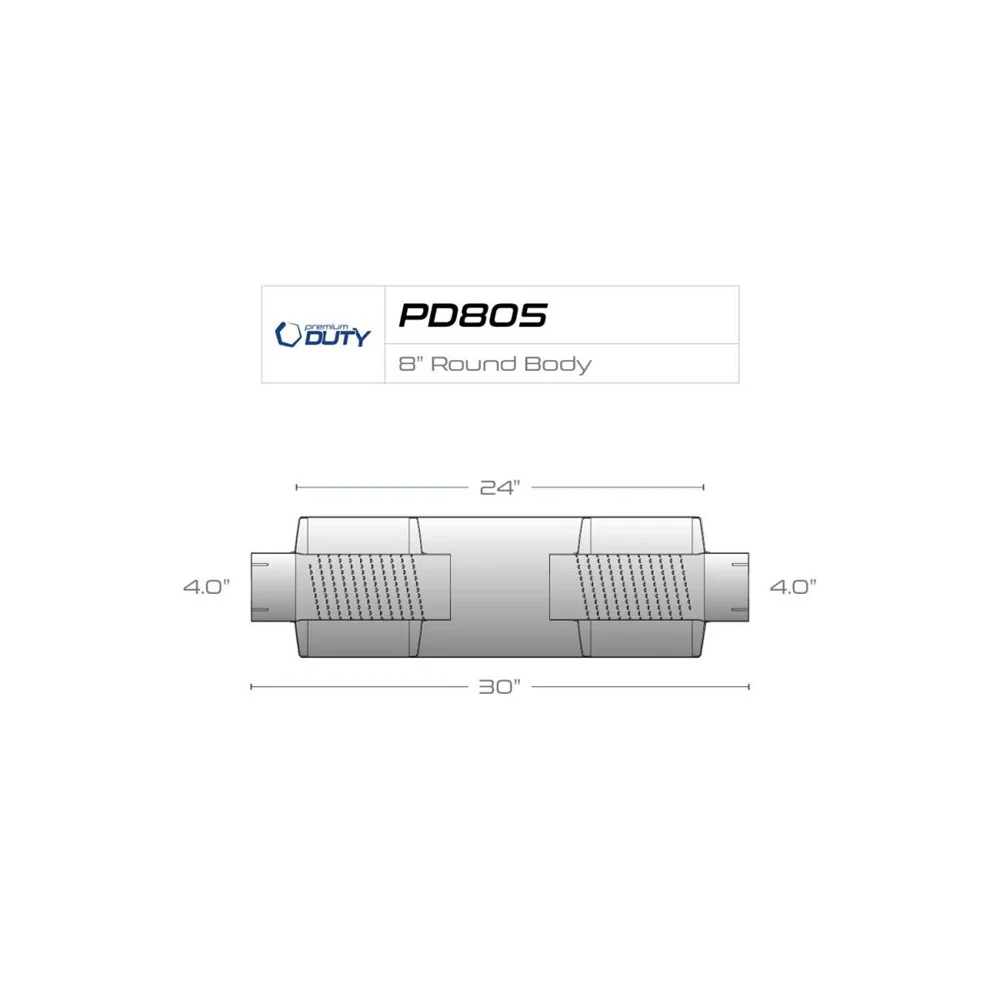 Street Performance 8" Round Body HD Muffler - Image 3