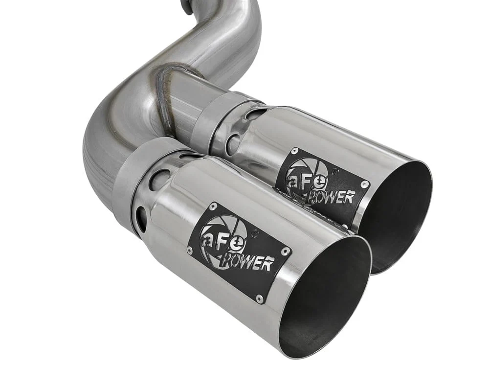 AFE Rebel XD Series 4" 409 Stainless Steel DPF-Back Exhaust Dual Tips 17-25 Ford 6.7L Powerstroke - Image 4