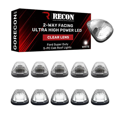 RECON 5 Piece LED Cab Light Set 2-Way Front & Rear Facing 99-16 Ford F-250 - F-550 SuperDuty - Image 2