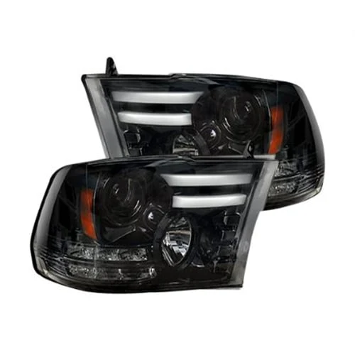 RECON 264276BKC Smoked Projector Headlights with OLED DRL and Amber LED Turn Signals 14-18 Ram - Image 3