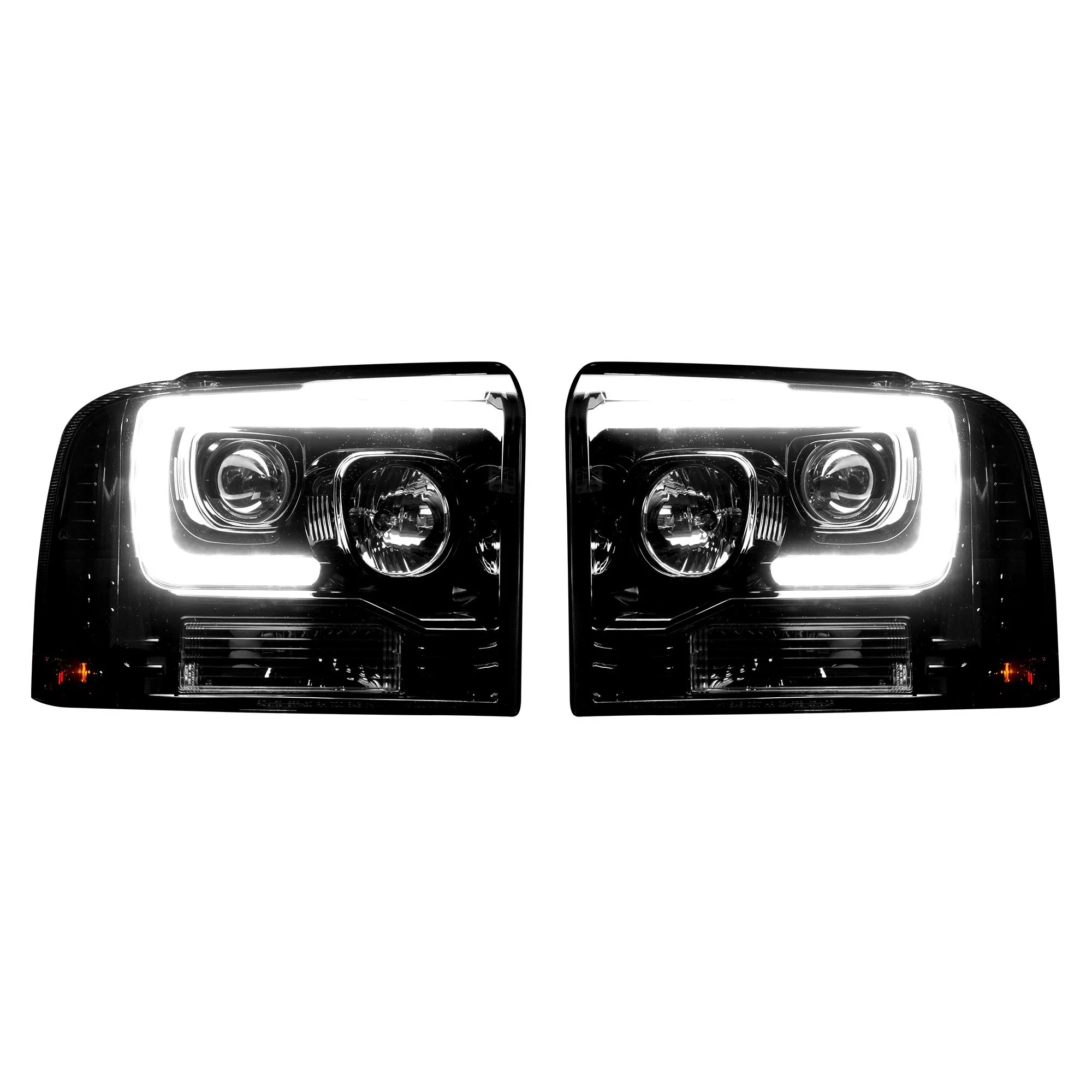 RECON Smoked Projector Headlights Ford Superduty 2005-07 264193BKC - Image 2