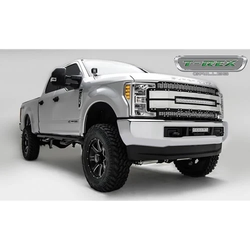 T-Rex Torch Series Brushed Replacement Grille with 30" LED Light 17-19 6.7L Ford Powerstroke - Image 3