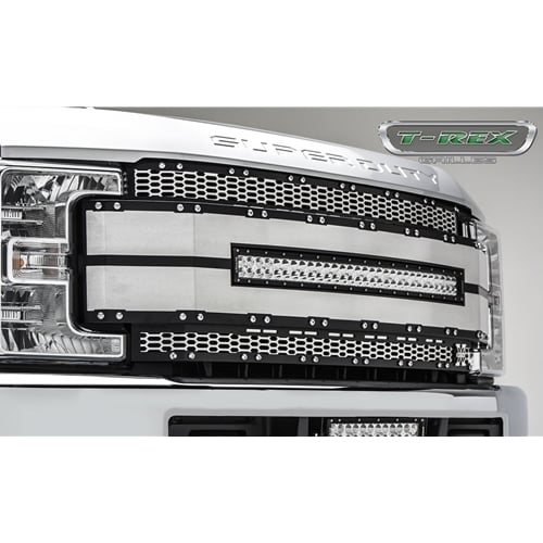 T-Rex Torch Series Brushed Replacement Grille with 30" LED Light 17-19 6.7L Ford Powerstroke - Image 5